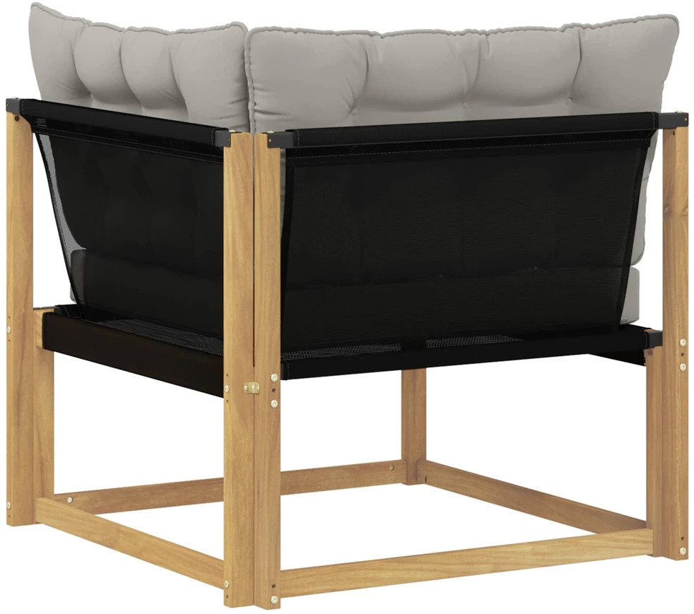 Lauko kampinė sofa Kietos akacijos mediena Balta