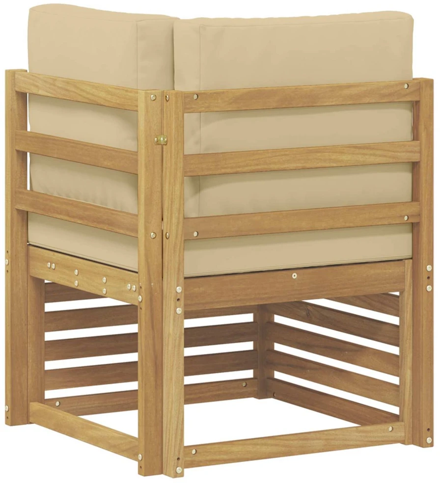 Lauko kampinė sofa Kietos akacijos mediena Balta