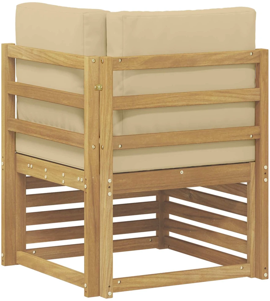 Lauko kampinė sofa Kietos akacijos mediena Balta