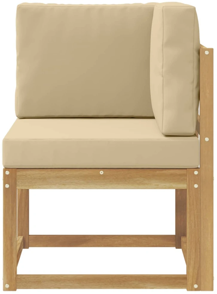 Lauko kampinė sofa Kietos akacijos mediena Balta