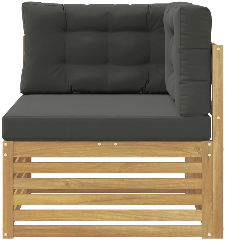 Lauko kampinė sofa Kietos akacijos mediena Balta