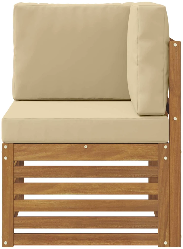 Lauko kampinė sofa Kietos akacijos mediena Natūrali