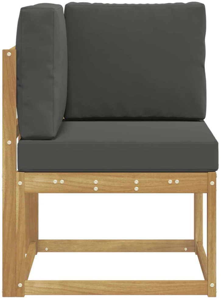 Lauko kampinė sofa Kietos akacijos mediena Balta