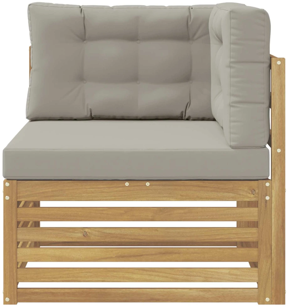 Lauko kampinė sofa Kietos akacijos mediena Balta