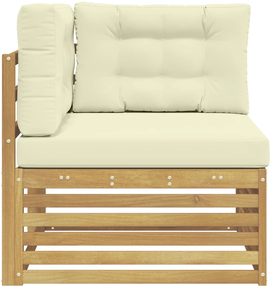 Lauko kampinė sofa Kietos akacijos mediena Balta