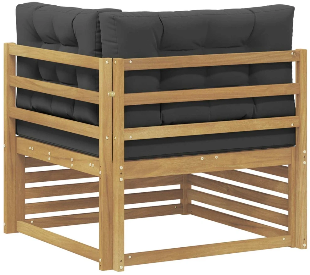 Lauko kampinė sofa Kietos akacijos mediena Balta