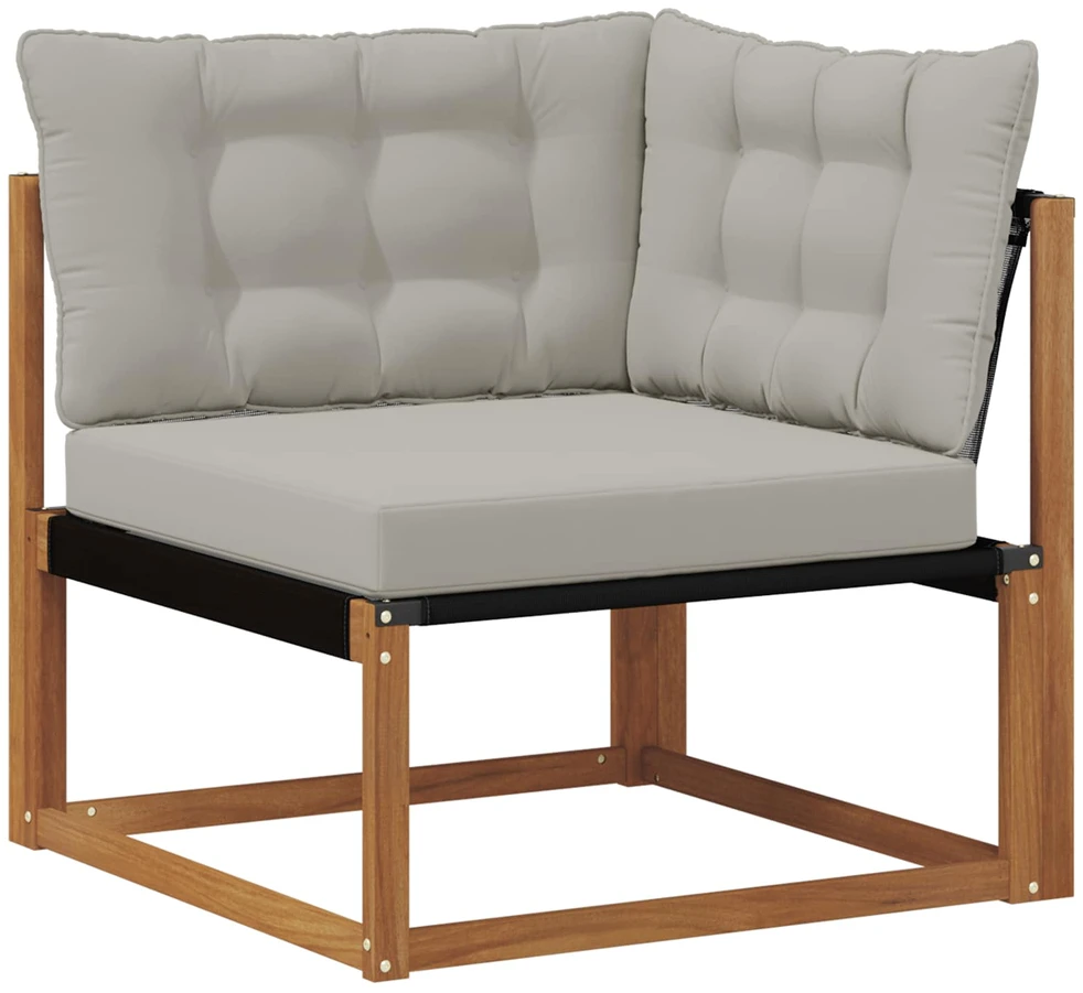 Lauko kampinė sofa Kietos akacijos mediena Natūrali