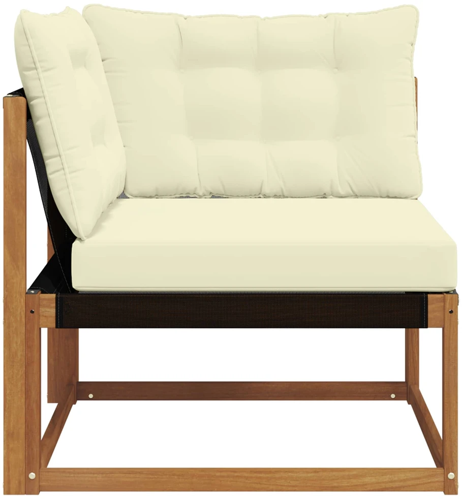 Lauko kampinė sofa Kietos akacijos mediena Natūrali
