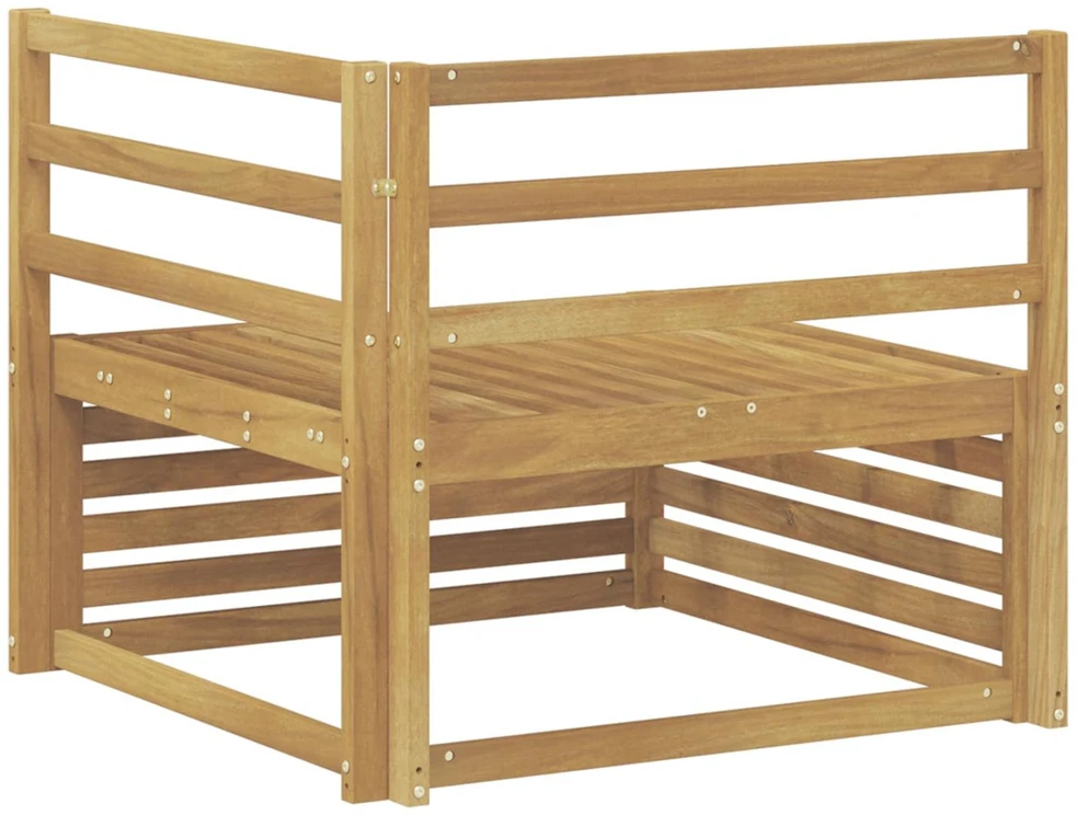 Lauko kampinė sofa Kietos akacijos mediena Balta