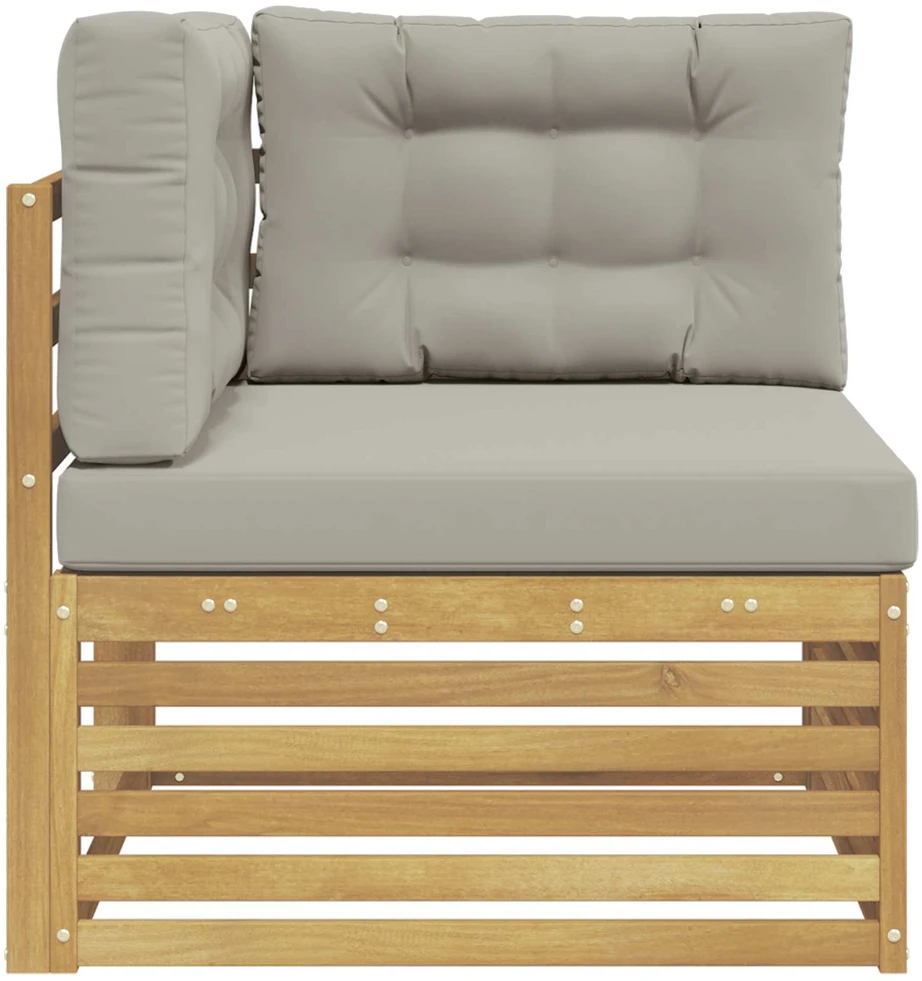Lauko kampinė sofa Kietos akacijos mediena Balta