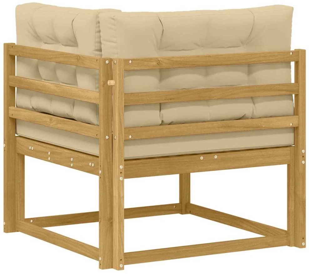 Lauko kampinė sofa Poliesteris Balta