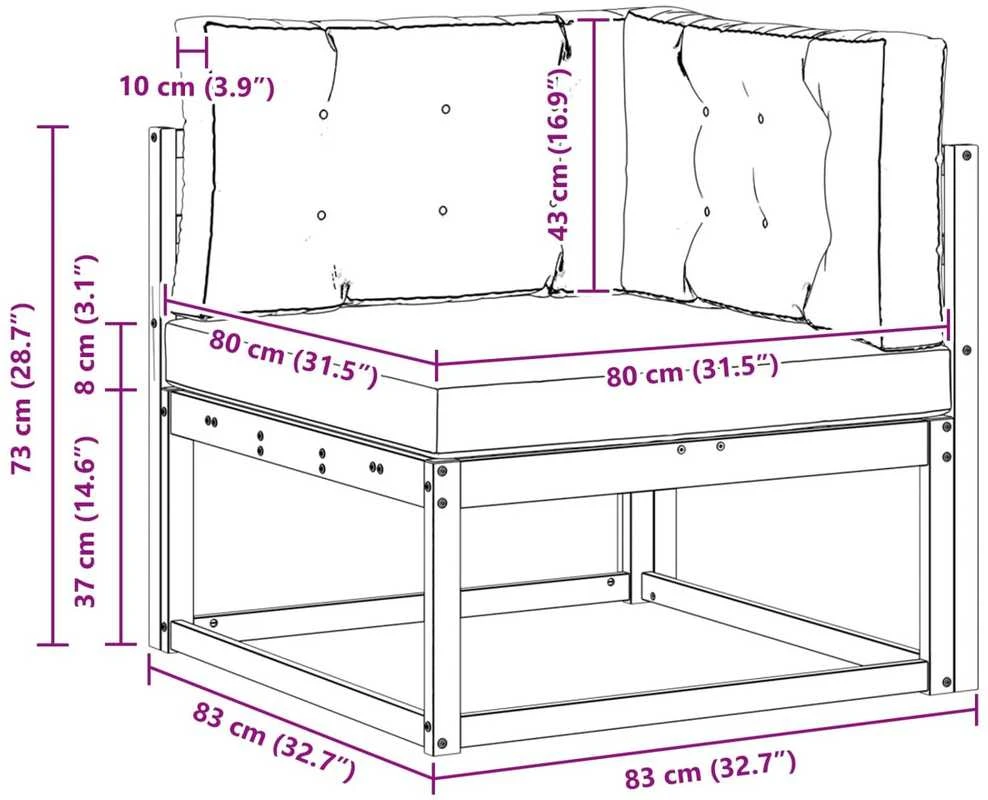 Lauko kampinė sofa Poliesteris Balta
