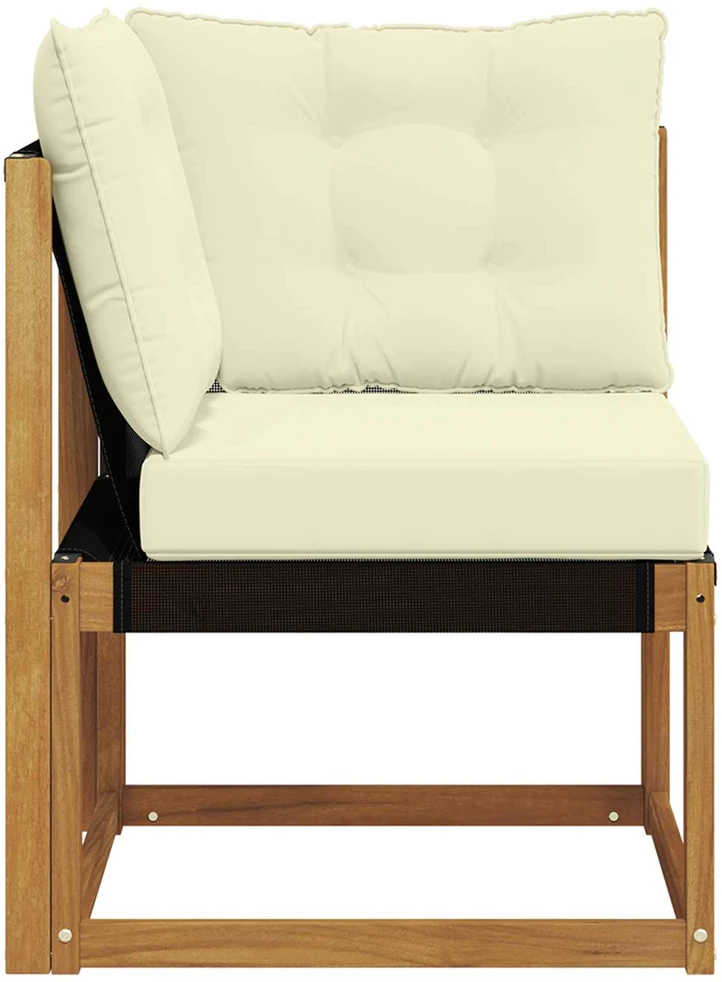 Lauko kampinis sofa Kietas akacijos medis ir tekstileno audinys