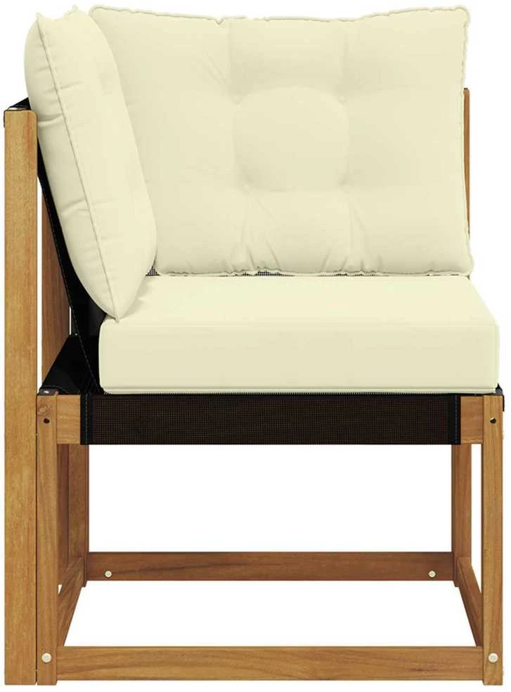 Lauko kampinis sofa Kietas akacijos medis ir tekstileno audinys