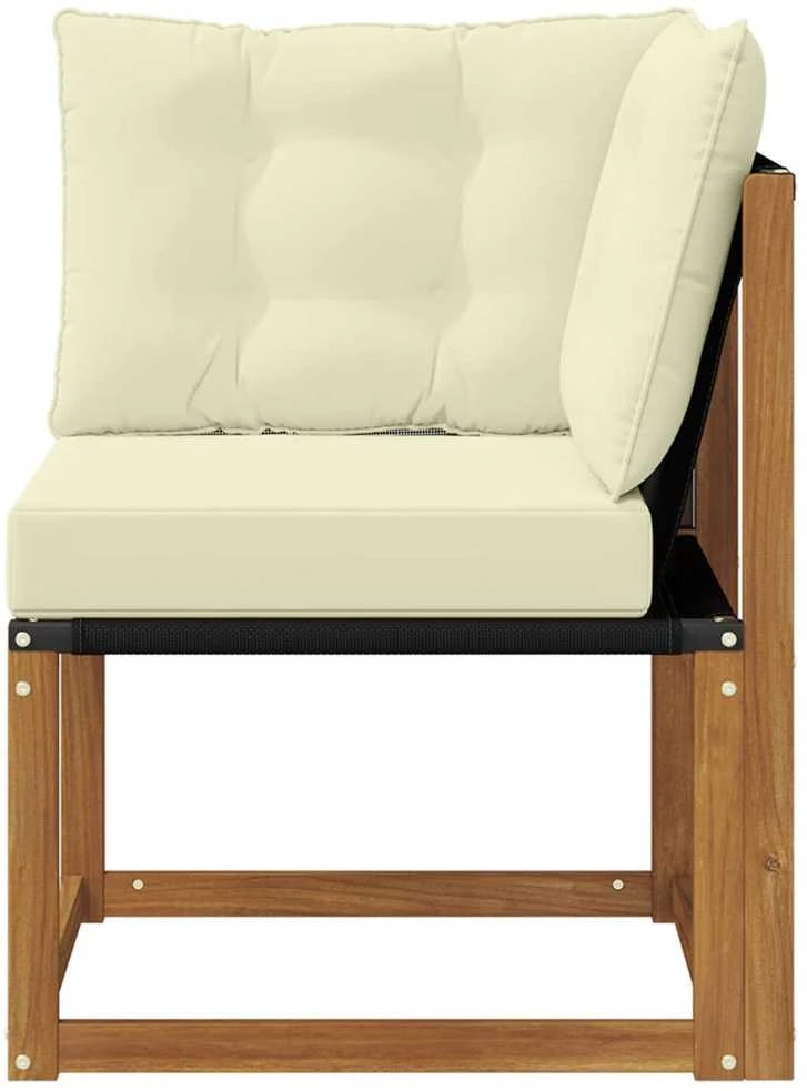 Lauko kampinis sofa Kietas akacijos medis ir tekstileno audinys