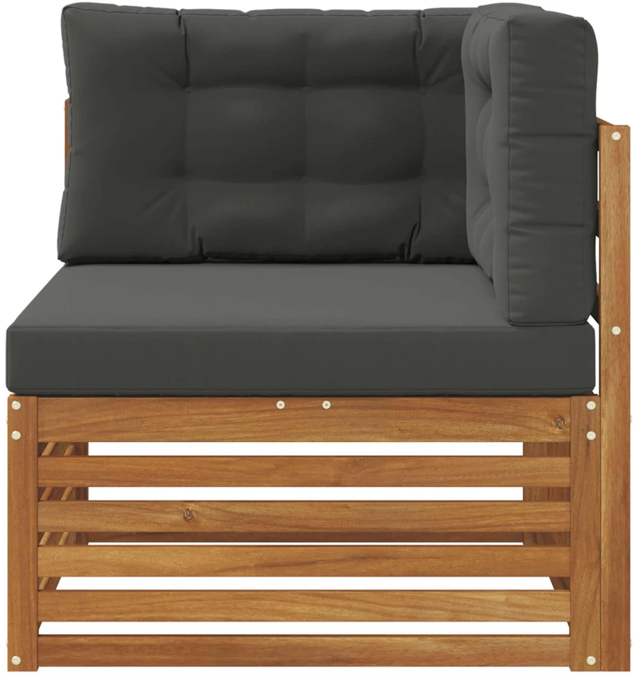 Lauko kampinis sofa Kietos akacijos mediena Natūrali