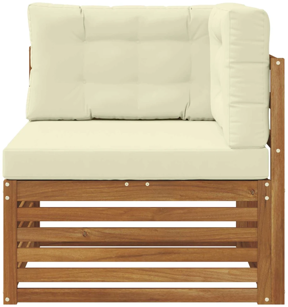 Lauko kampinis sofa Kietos akacijos mediena Natūrali