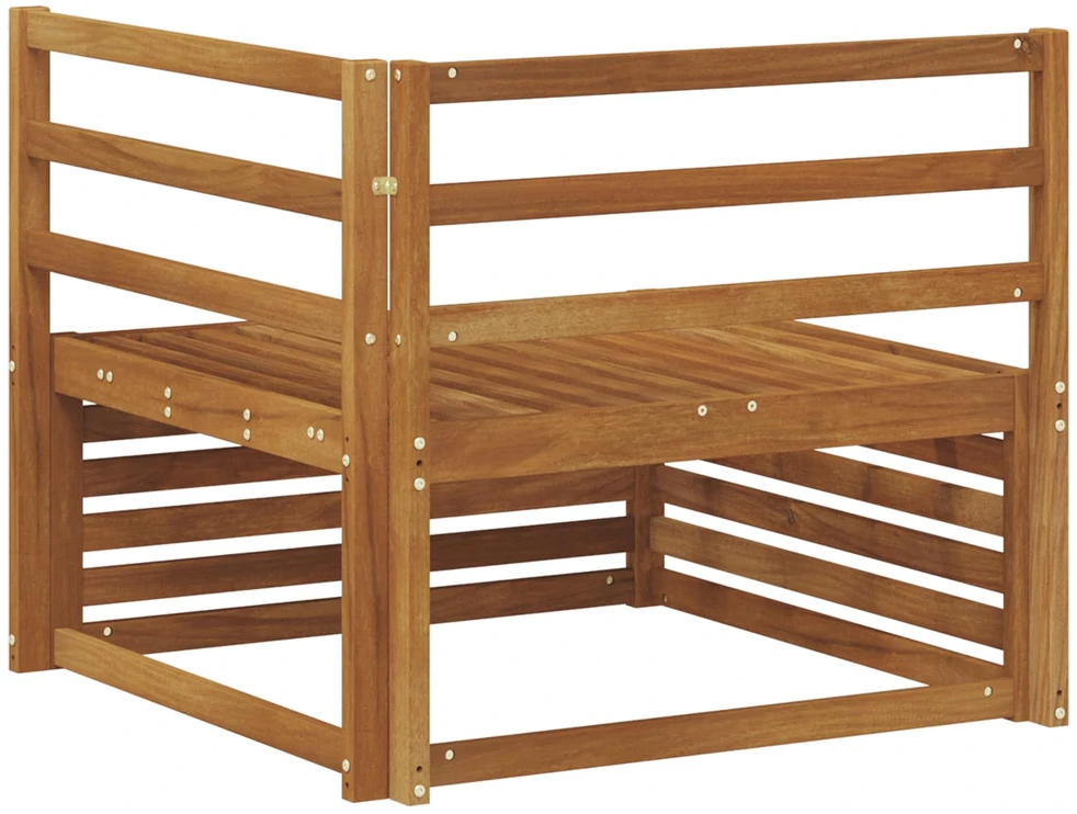 Lauko kampinis sofa Kietos akacijos mediena Natūrali