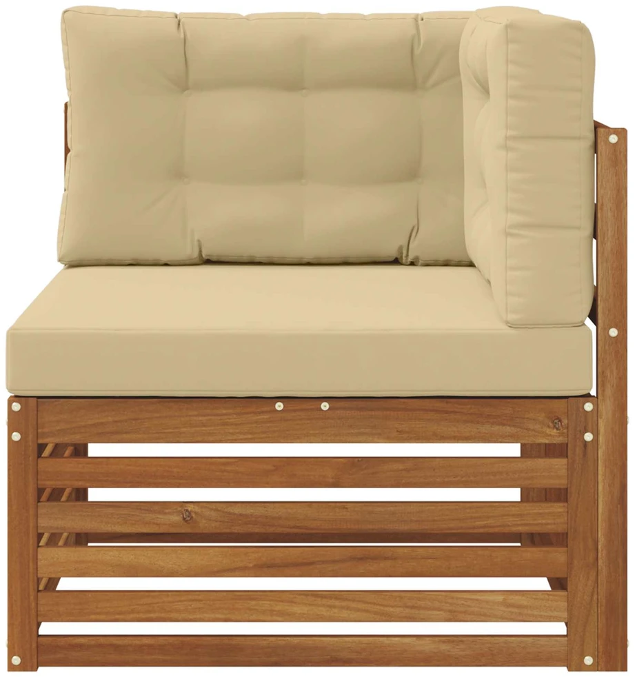 Lauko kampinis sofa Kietos akacijos mediena Natūrali