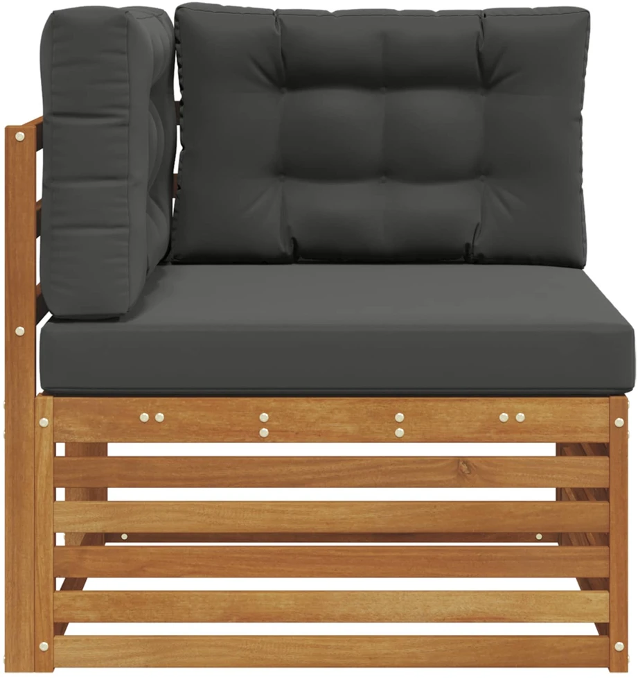Lauko kampinis sofa Kietos akacijos mediena Natūrali