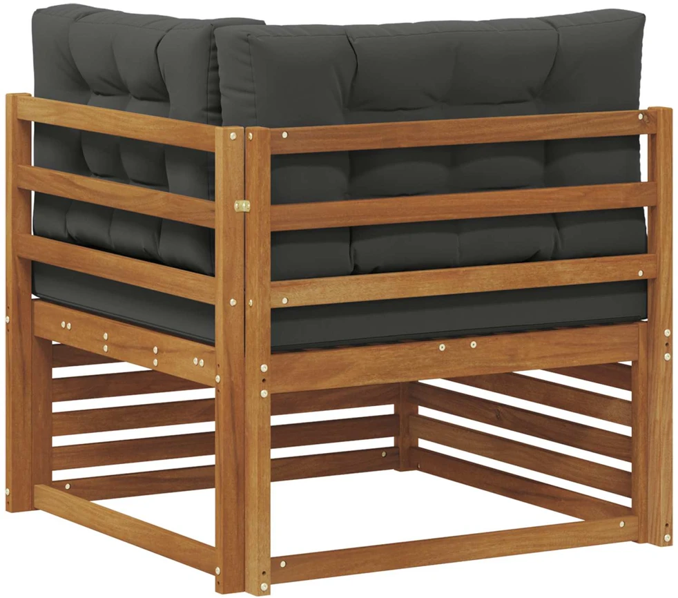 Lauko kampinis sofa Kietos akacijos mediena Natūrali