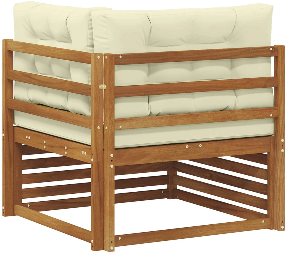 Lauko kampinis sofa Kietos akacijos mediena Natūrali