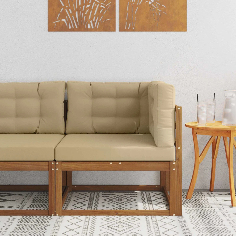 Lauko kampinis sofa Natūrali
