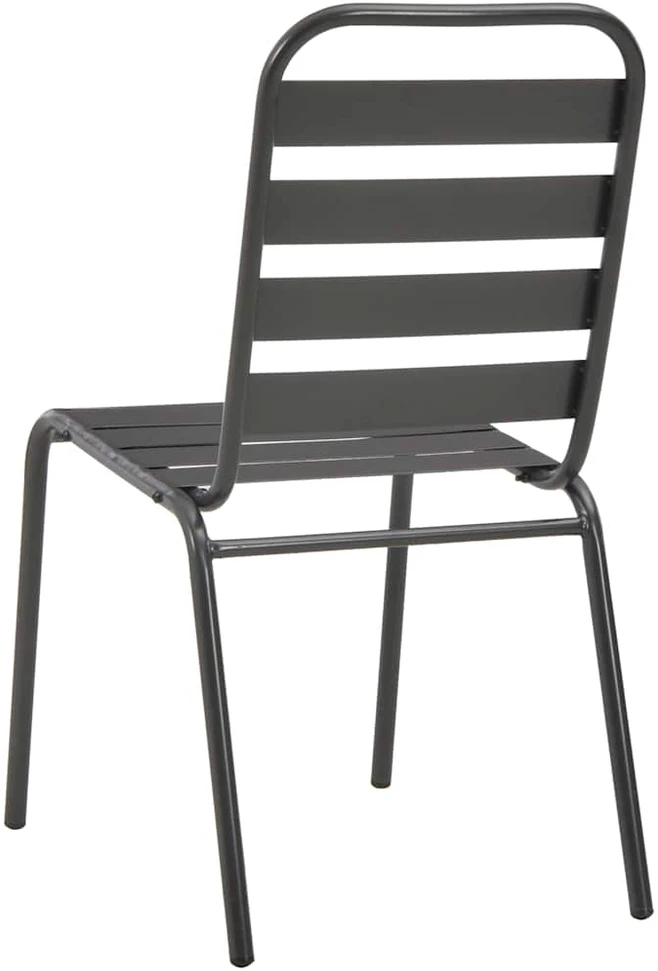 Lauko kėdės, 4vnt., pilkos, plienas, lentjuosčių dizaino