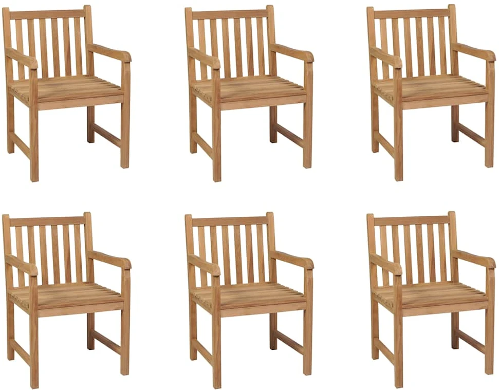 Lauko kėdės, 6vnt., tikmedžio masyvas