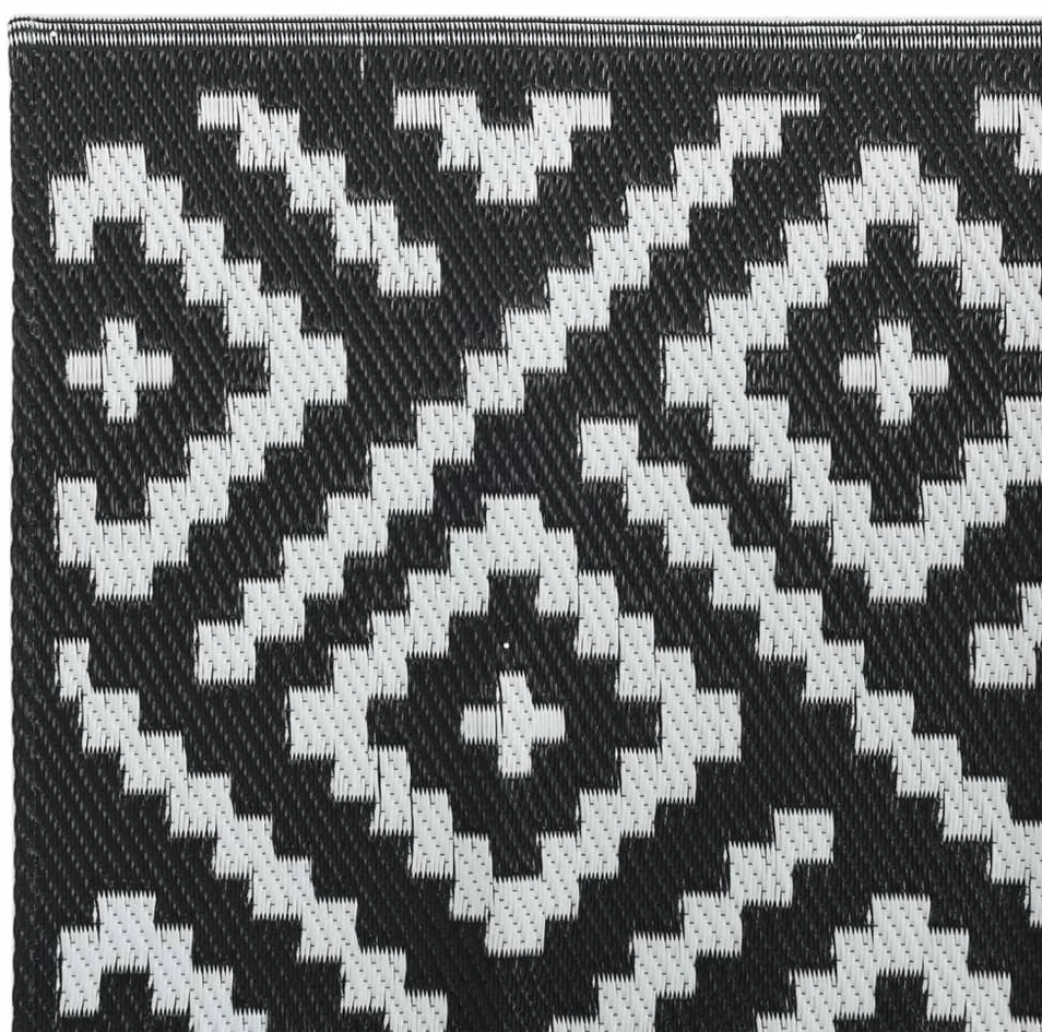 Lauko kilimas, baltos ir juodos spalvos, 140x200cm, PP