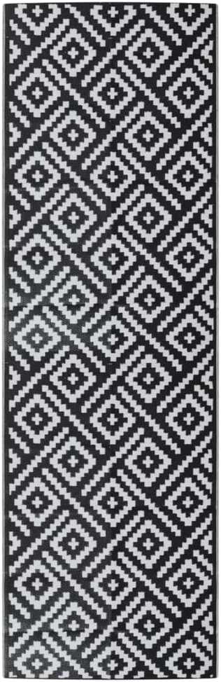 Lauko kilimas ARAKIL Baltas ir Juodas 80x250 cm PP