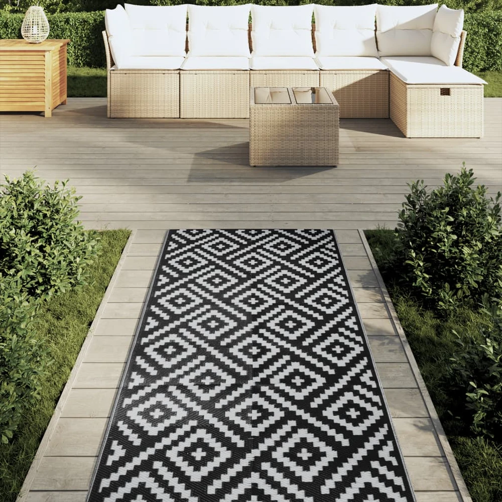 Lauko kilimas ARAKIL Baltas ir Juodas 80x250 cm PP