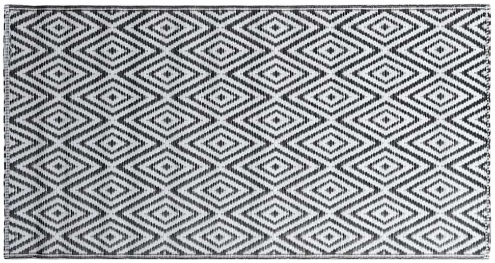 Lauko kilimas, baltos ir juodos spalvos, 120x180cm, PP