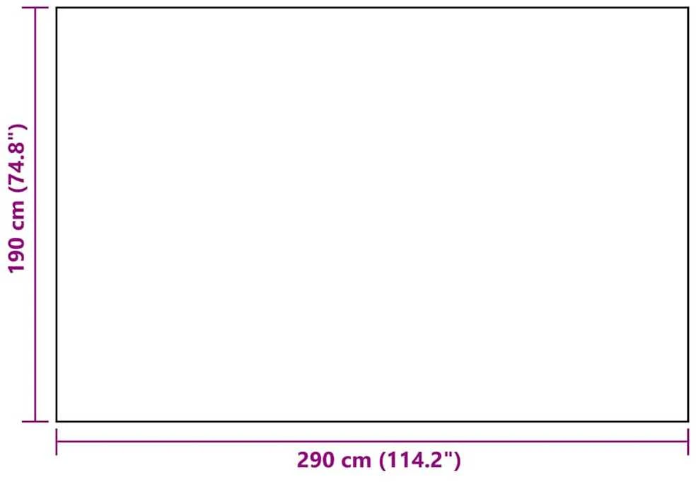Lauko kilimas, baltos ir juodos spalvos, 190x290cm, PP