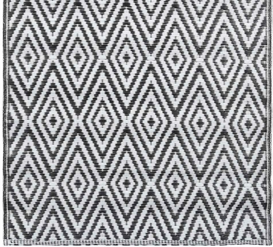 Lauko kilimas, baltos ir juodos spalvos, 120x180cm, PP