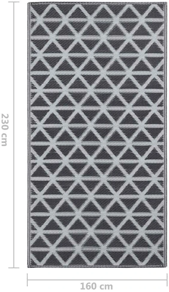 Lauko kilimas, juodos spalvos, 160x230cm, PP