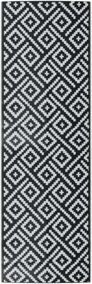 Lauko kilimas ARAKIL Baltas ir Juodas 80x250 cm PP