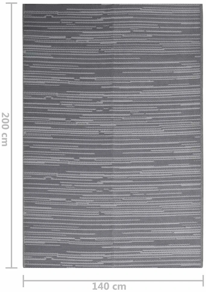 Lauko kilimas, antracito spalvos, 140x200cm, PP