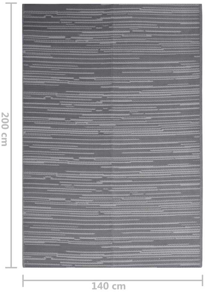 Lauko kilimas, antracito spalvos, 140x200cm, PP