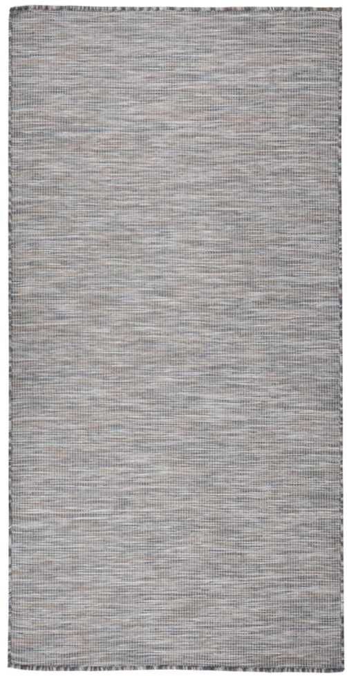 Lauko kilimėlis, rudas ir mėlyna, 100x200cm, plokščio pynimo