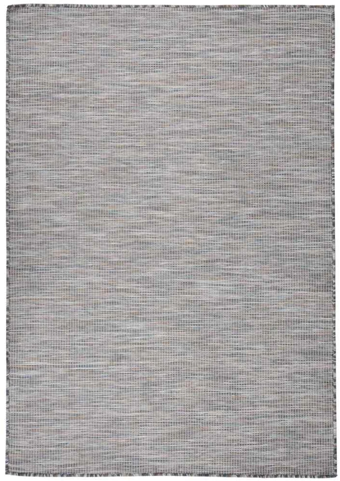 Lauko kilimėlis, rudas ir mėlyna, 160x230cm, plokščio pynimo
