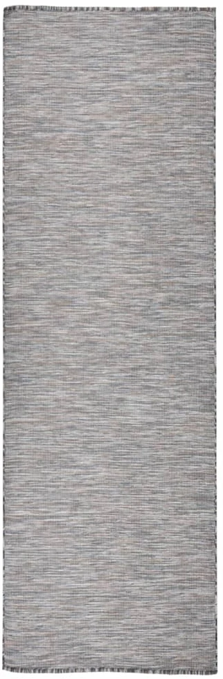 Lauko kilimėlis, rudas ir mėlyna, 80x250cm, plokščio pynimo