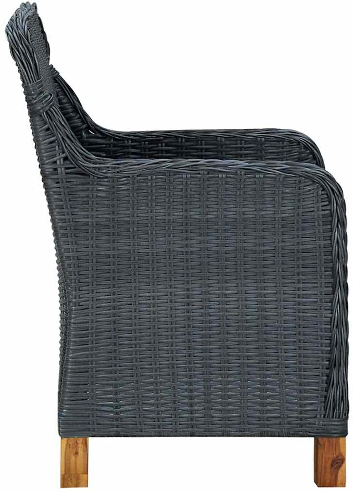 Lauko baldų komplektas Lauko komplektas su pagalvėmis, 7 dalių, pilkas, poliratanas