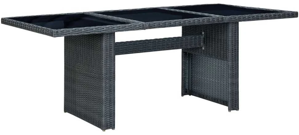 Lauko baldų komplektas Lauko komplektas su pagalvėmis, 9 dalių, pilkas, poliratanas