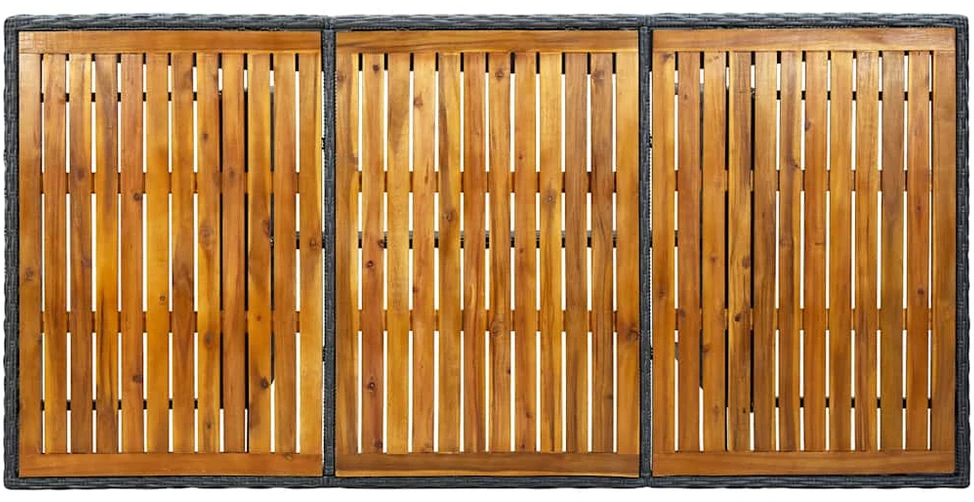 Lauko baldų komplektas Lauko komplektas su pagalvėmis, 9 dalių, pilkas, poliratanas