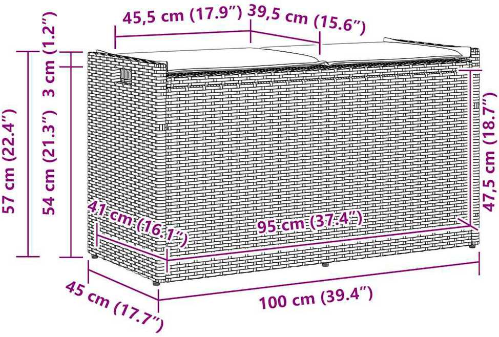 lauko laikymo suolas su pagalvėlėmis pilka 100 cm poliratanas