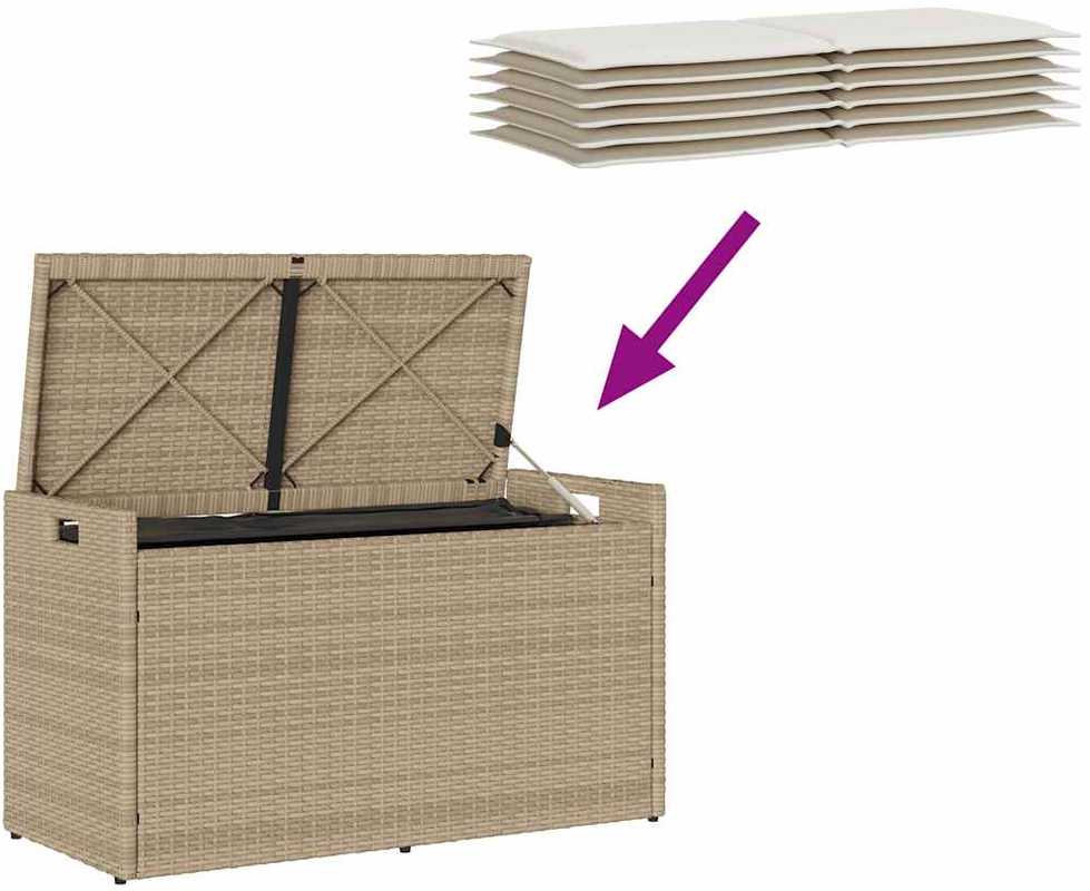 Lauko laikymo suolas su pagalvėlėmis smėlio spalvos 100 cm