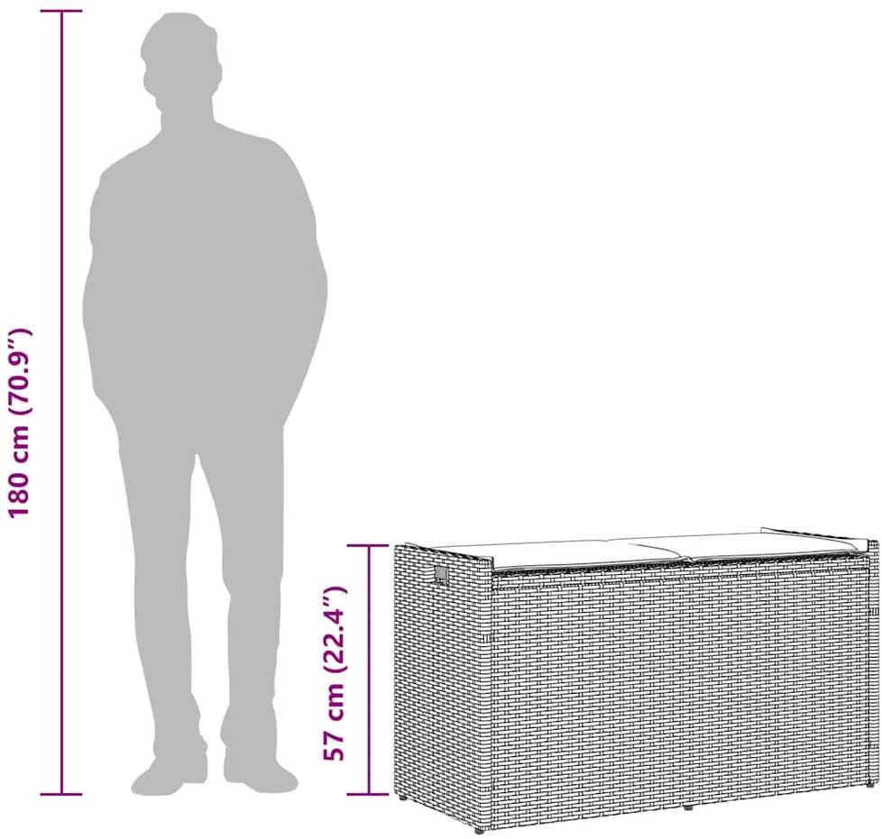 Lauko laikymo suolas su pagalvėlėmis smėlio spalvos 100 cm