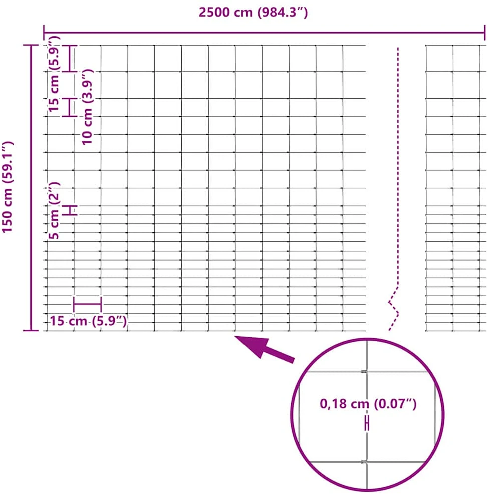 Lauko laukinė tvora su stulpais 25 x 1,6 m Sidabrinė Tinklelis
