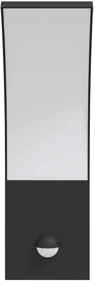 Lauko LED šviestuvai su jutikliais, 2vnt., juodi, aliuminis
